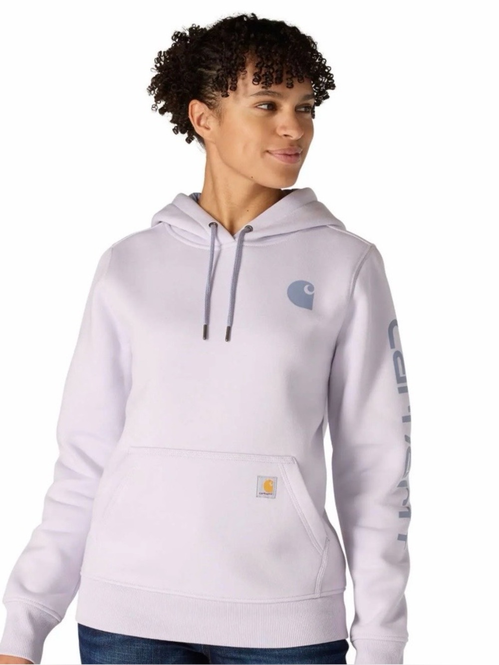 Carhartt Women's Clarksburg Relaxed Fit Graphic Sleeve Hoodie - Light Purple